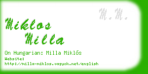 miklos milla business card