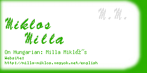 miklos milla business card